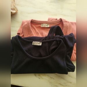 Free People Bodysuit sz Small Women's Ribbed Knit Tops - Black and Salmon